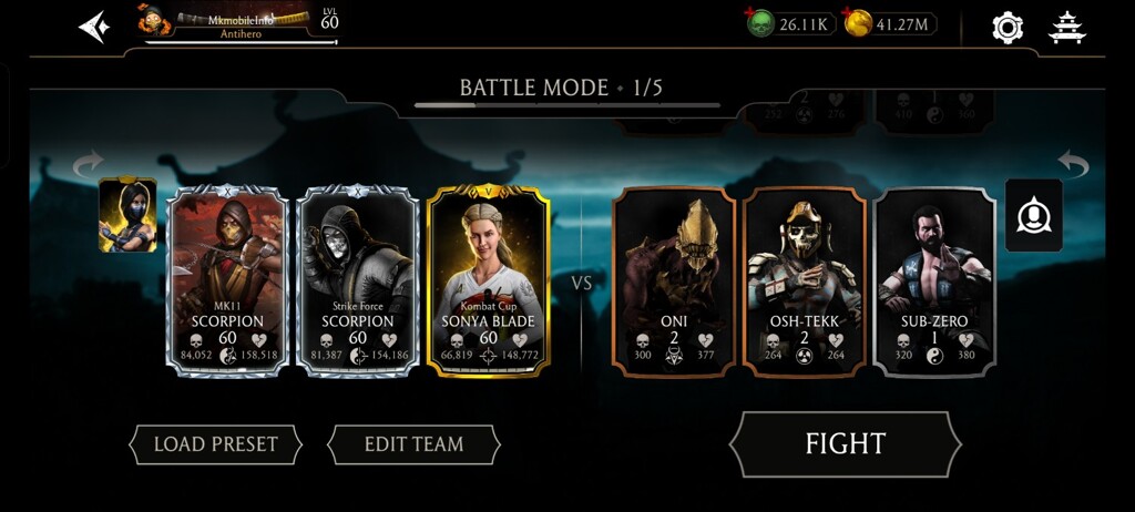 Best team for beginners MK Mobile