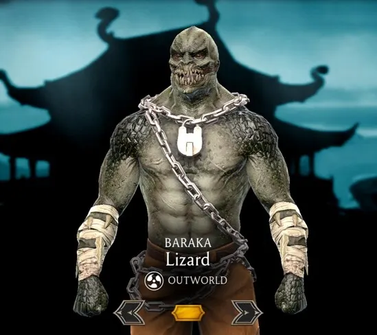 Baraka - Lizard, Gold character, Outworld character, Non Challenge character
