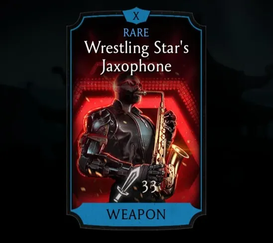 Wrestling Star's Jaxophone, Rare Equipment, Weapon, Dark Queen's Tower - MKmobileInfo