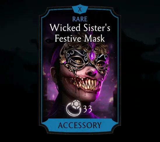 Wicked Sister's Festive Mask, Rare Equipment, Accessory, Dark Queen's Tower - MKmobileInfo