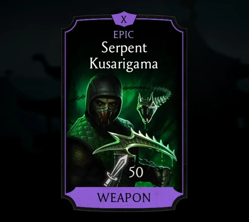 Serpent Kusarigama, Epic Equipment, Weapon, Sorcerer's Tower - MKmobileInfo