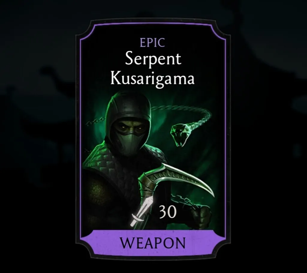 Serpent Kusarigama, Epic Equipment, Weapon, Sorcerer's Tower - MKmobileInfo