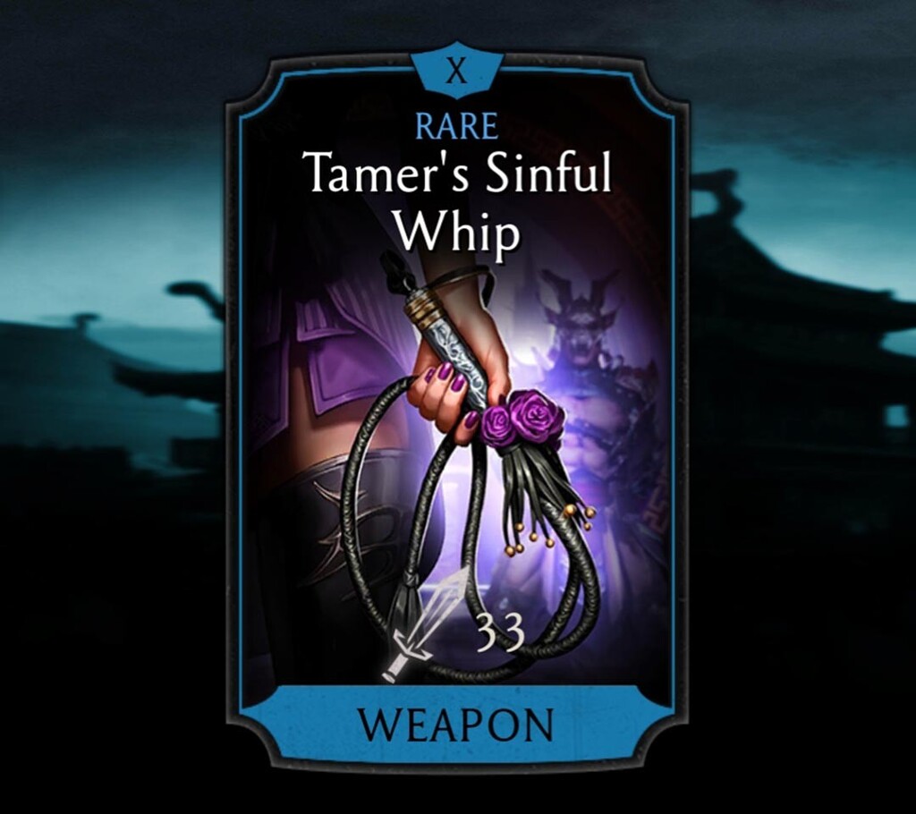 Tamer's Sinful Whip, Rare Equipment, Weapon, Twisted Tower - MKmobileInfo