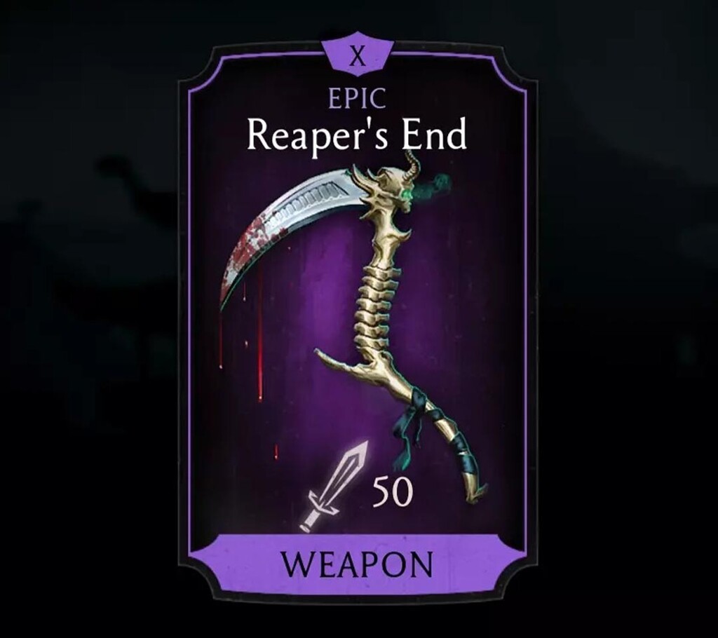 Reaper's End, Epic Equipment, Weapon, Tower of Horror - MKmobileInfo