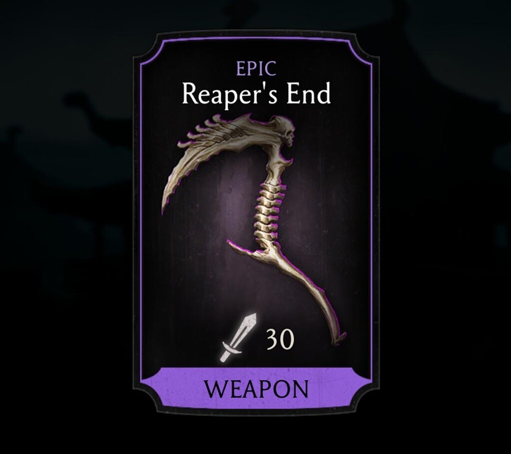 Reaper's End, Epic Equipment, Weapon, Tower of Horror - MKmobileInfo