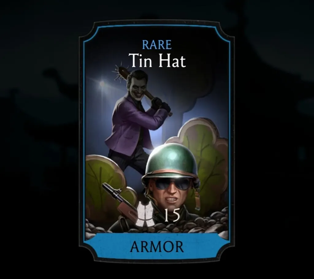 Tin Hat, Rare Equipment, Armor, Action Movie Tower - MKmobileInfo