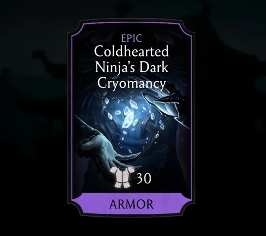 Coldhearted Ninja's Dark Cryomancy, Epic Equipment, Armor - MKmobileInfo