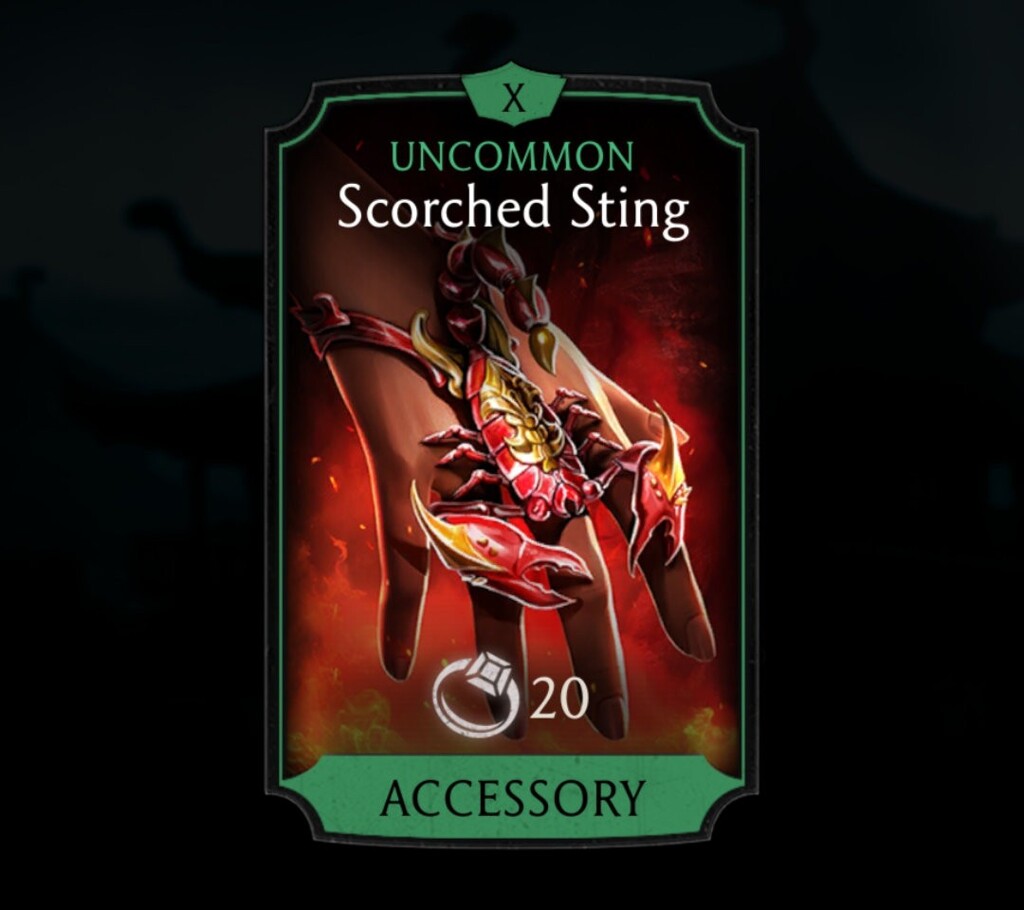 Scorched Sting, Uncommon Equipment, Accessory, Hellspawn Tower - MKmobileInfo