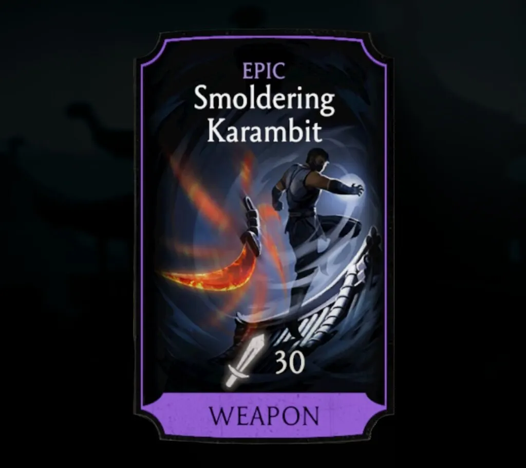 Smoldering Karambit, Epic Equipment, Weapon, Tower of Time - MKmobileInfo