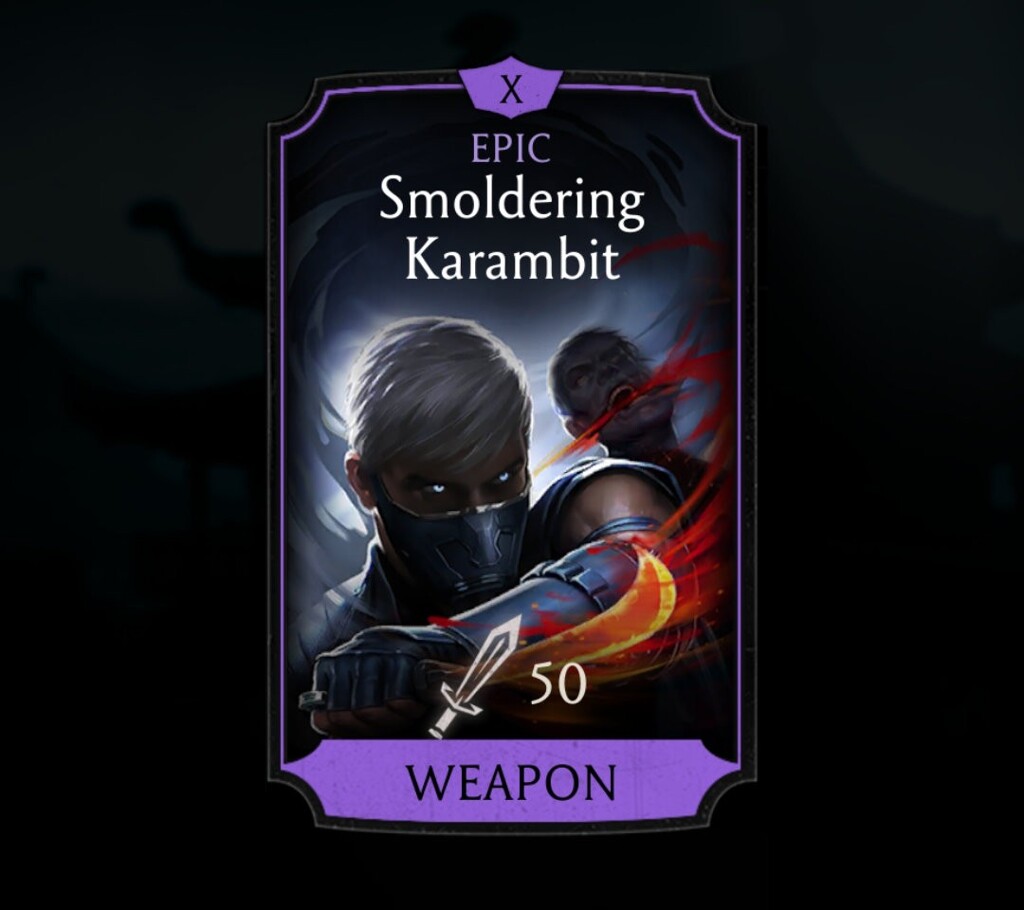 Smoldering Karambit, Epic Equipment, Weapon, Tower of Time - MKmobileInfo