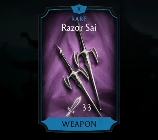 Razor Sai, Rare Equipment, Weapon - MKmobileInfo