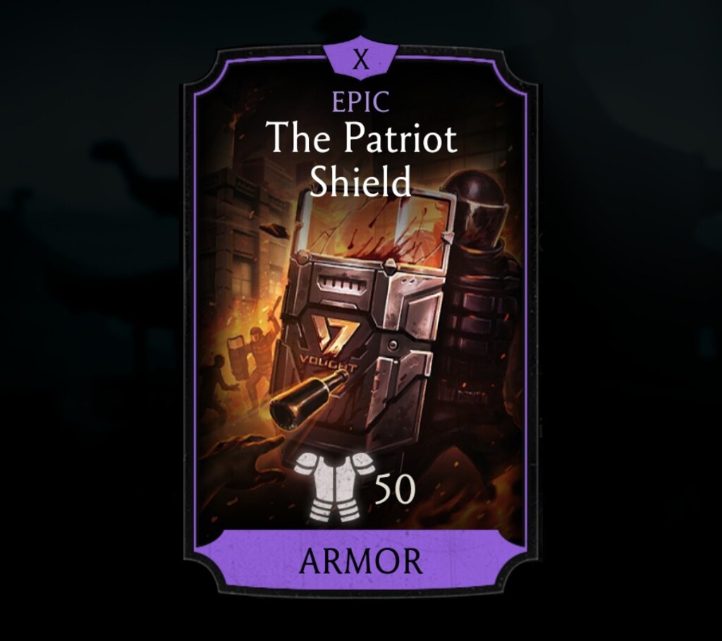 The Patriot Shield, Epic Equipment, Armor, Vought Tower - MKmobileInfo