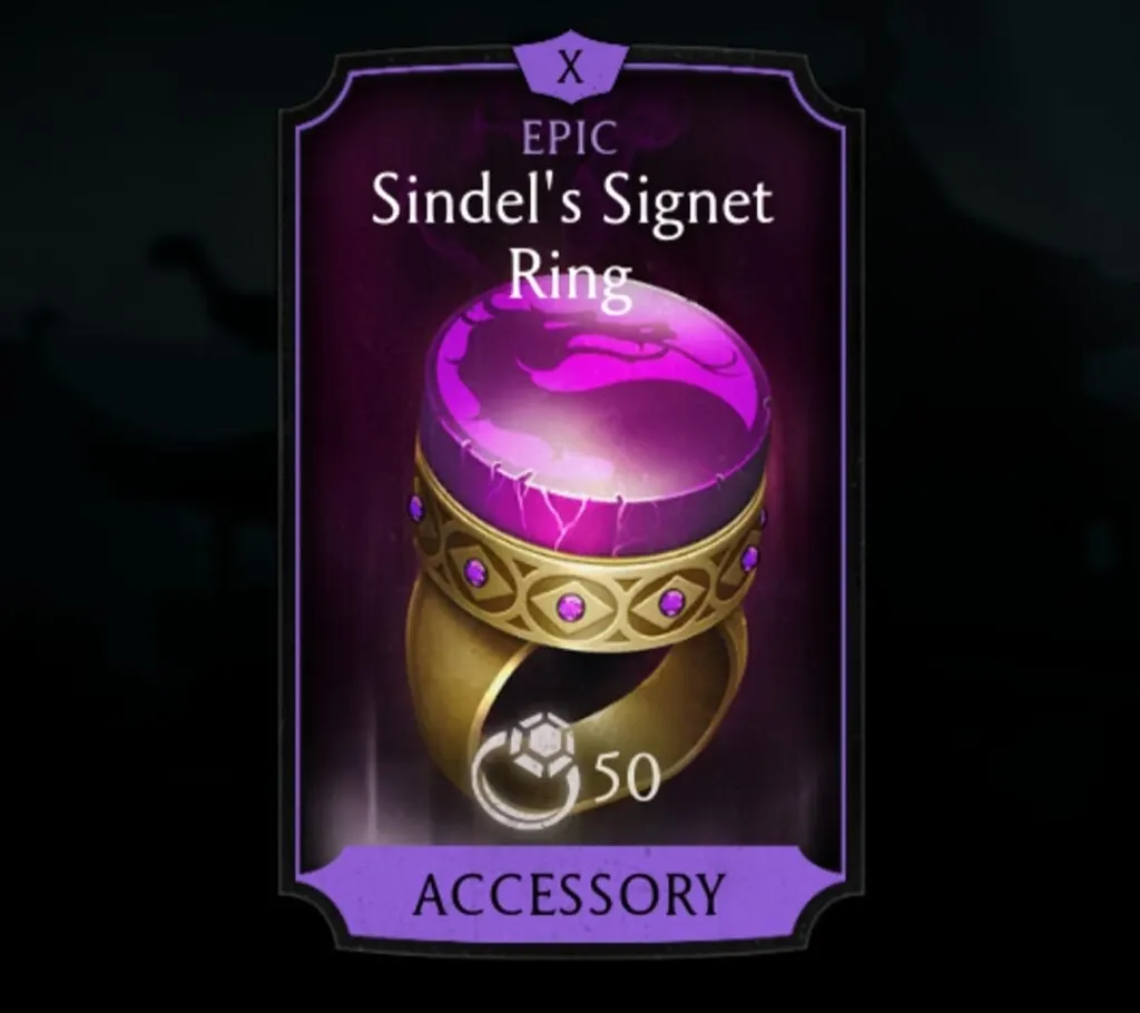Sindel's Signet Ring, Epic Equipment, Accessory - MKmobileInfo