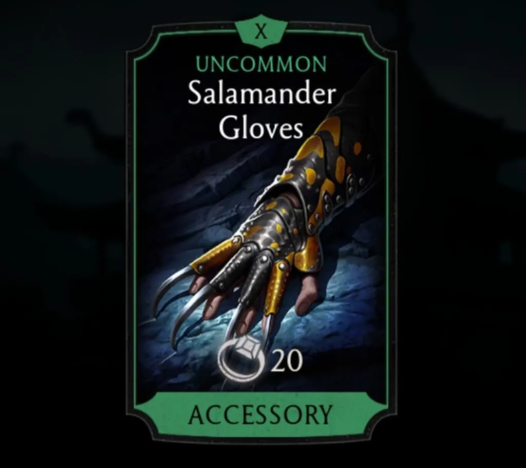 Salamander Gloves, Uncommon Equipment, Accessory, Sorcerer's Tower - MKmobileInfo