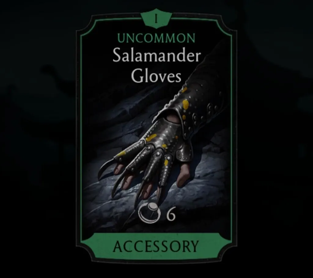 Salamander Gloves, Uncommon Equipment, Accessory, Sorcerer's Tower - MKmobileInfo