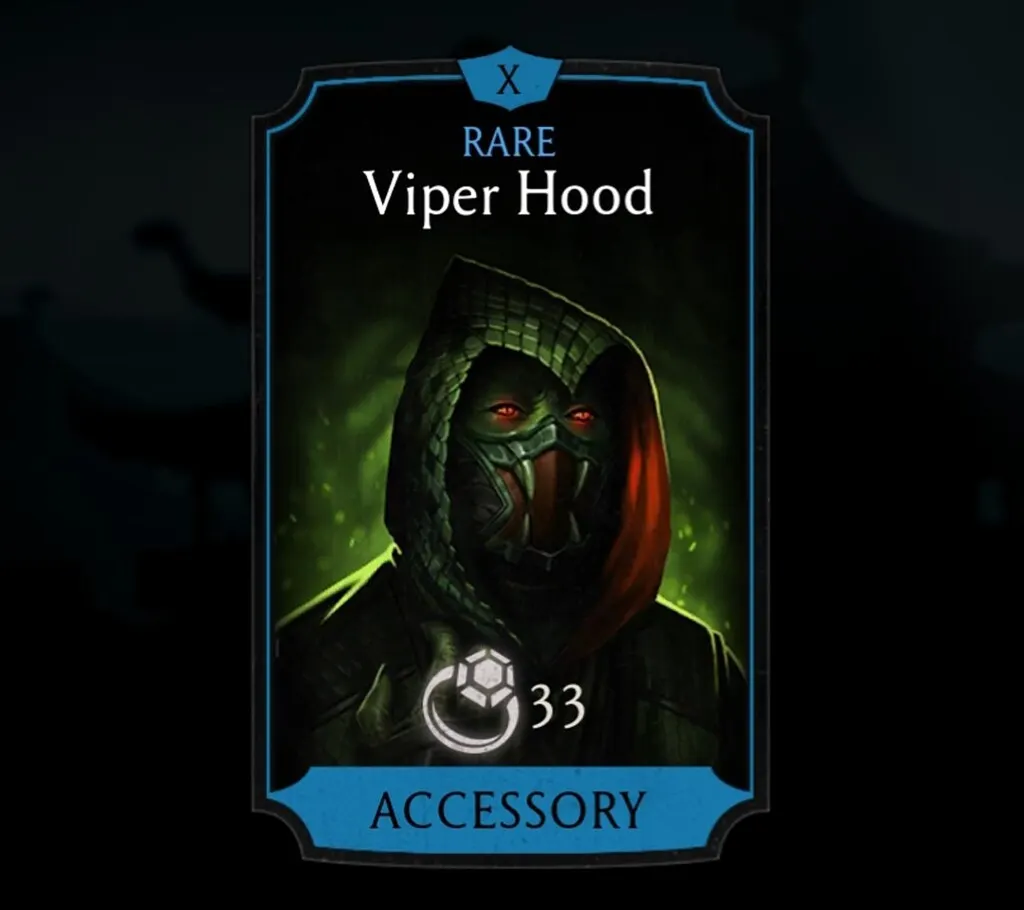Viper Hood, Rare Equipment, Accessory, Sorcerer's Tower - MKmobileInfo
