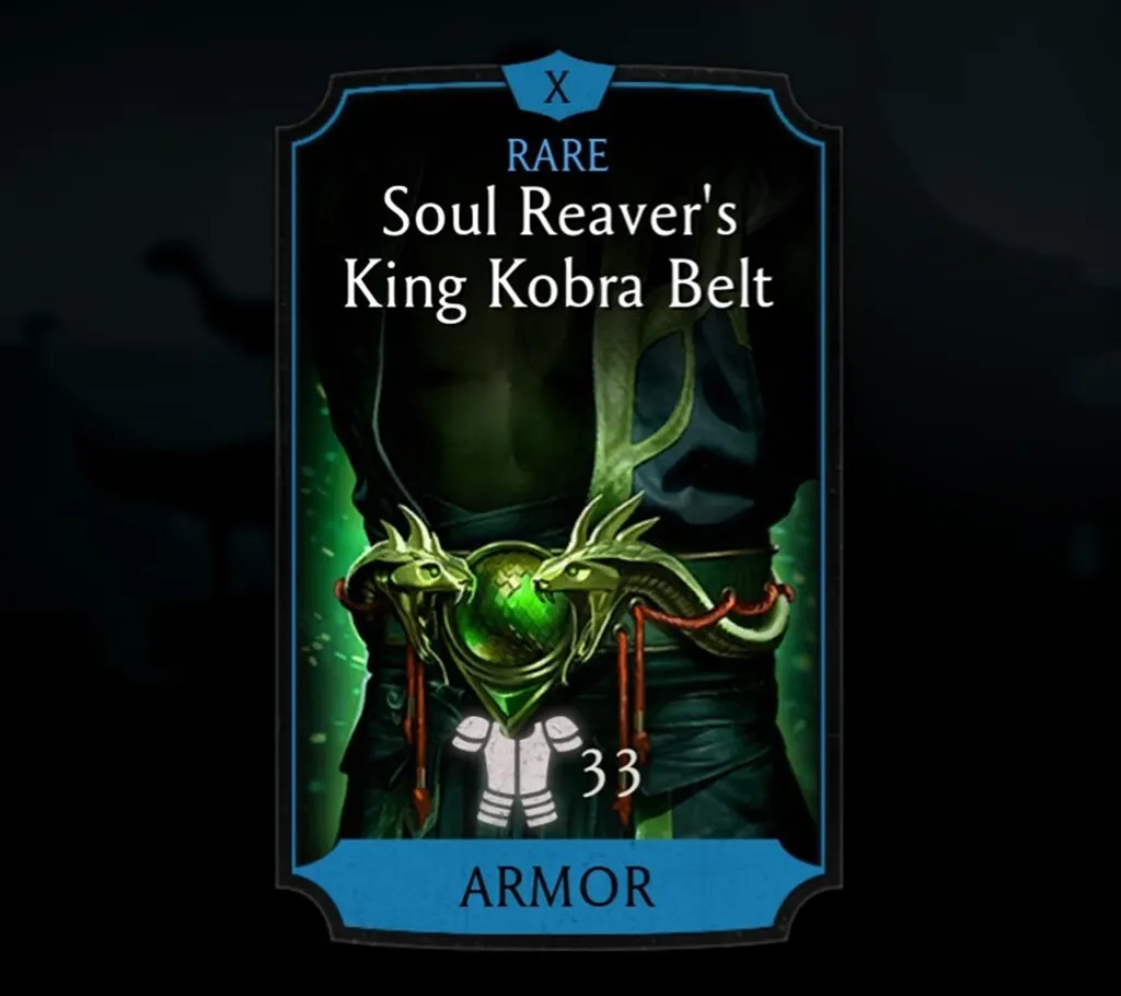 Soul Reaver's King Kobra Belt, Rare Equipment, Armor, Sorcerer's Tower - MKmobileInfo