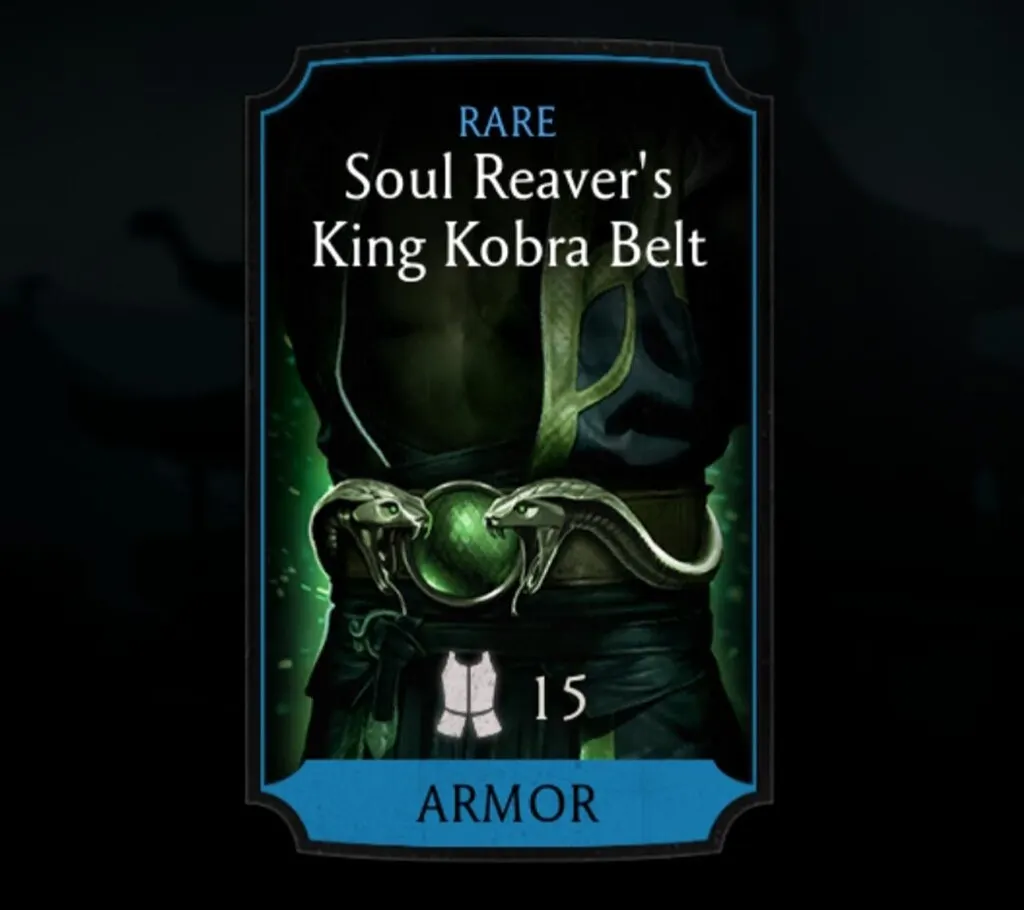 Soul Reaver's King Kobra Belt, Rare Equipment, Armor, Sorcerer's Tower - MKmobileInfo