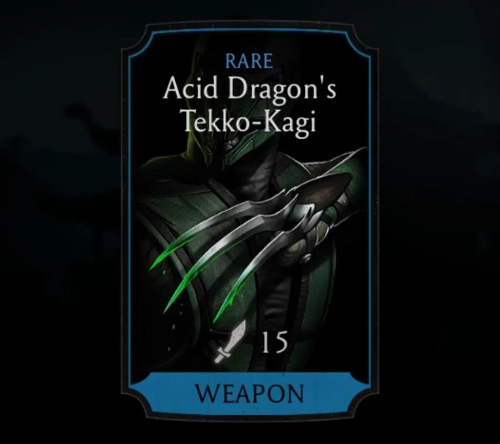 Acid Dragon's Tekko-Kagi, Rare Equipment, Weapon, Sorcerer's Tower - MKmobileInfo