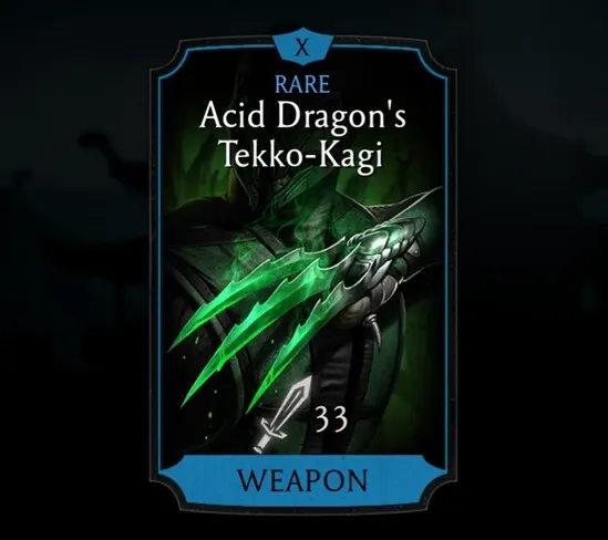 Acid Dragon's Tekko-Kagi, Rare Equipment, Weapon, Sorcerer's Tower - MKmobileInfo