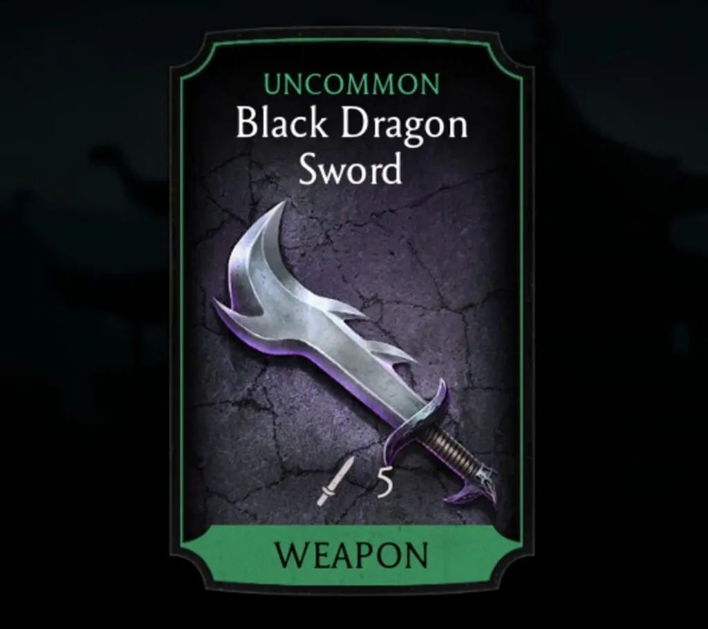 Black Dragon Sword, Uncommon Equipment, Weapon, Black Dragon - MKmobileInfo