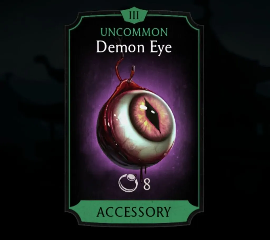 Demon Eye, Uncommon Equipment, Accessory, Tower of Horror - MKmobileInfo