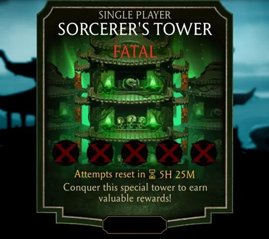 Sorcerer's Tower - Fatal challenge requirements - MKmobile Nov 2022